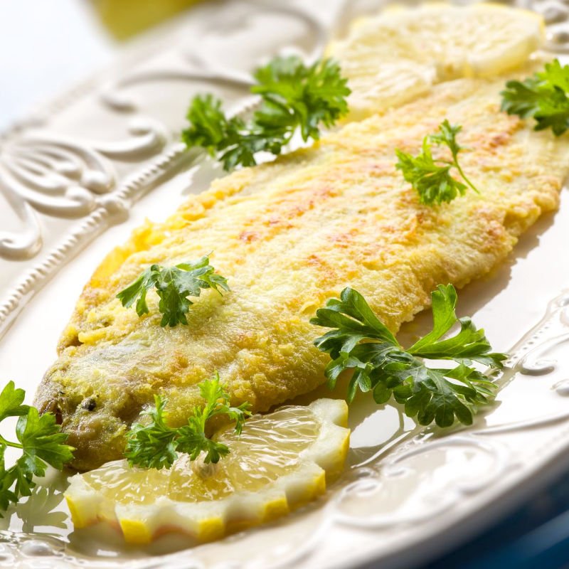 Corvina reina en salsa meuniére